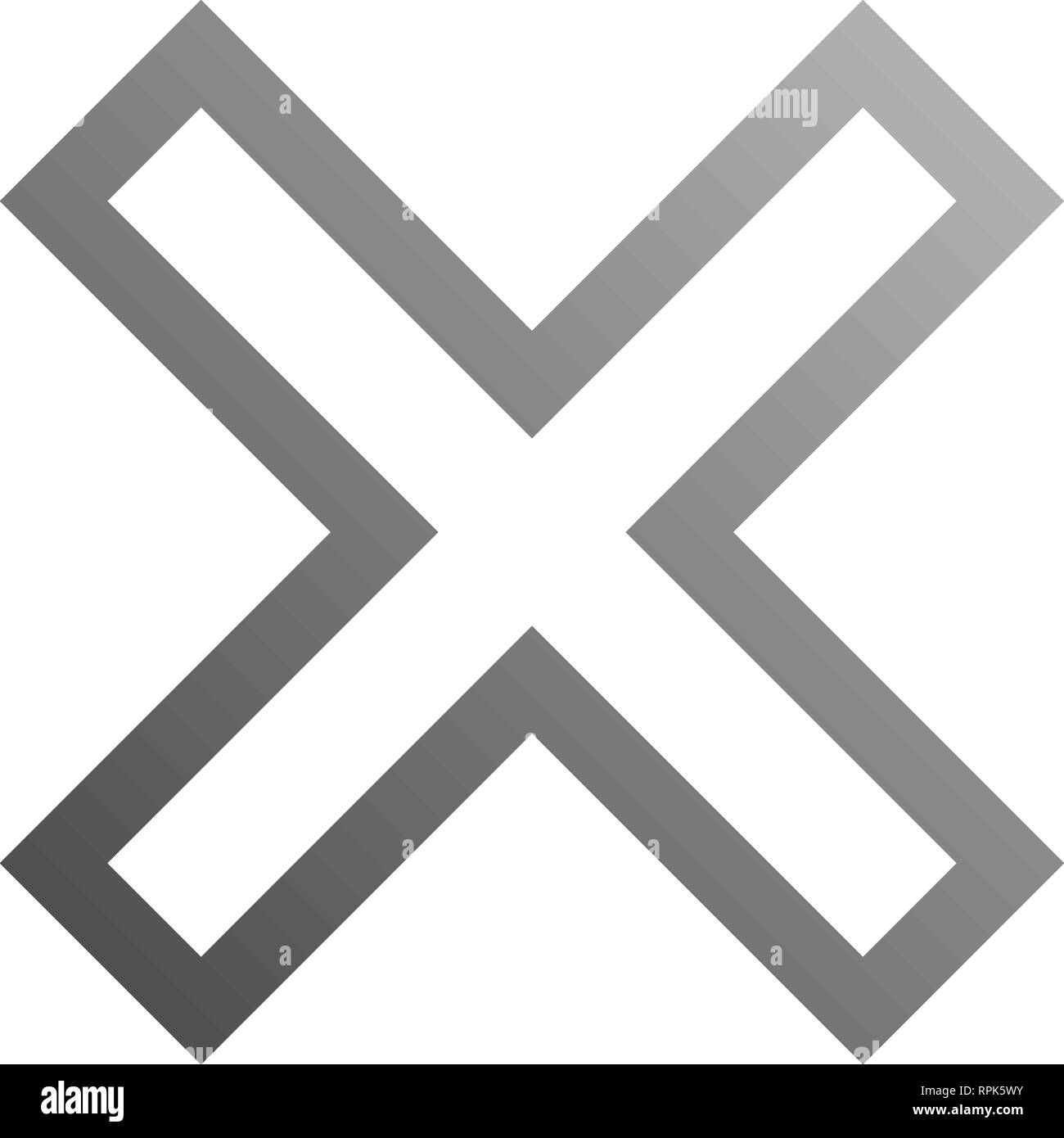 X Icon Gray