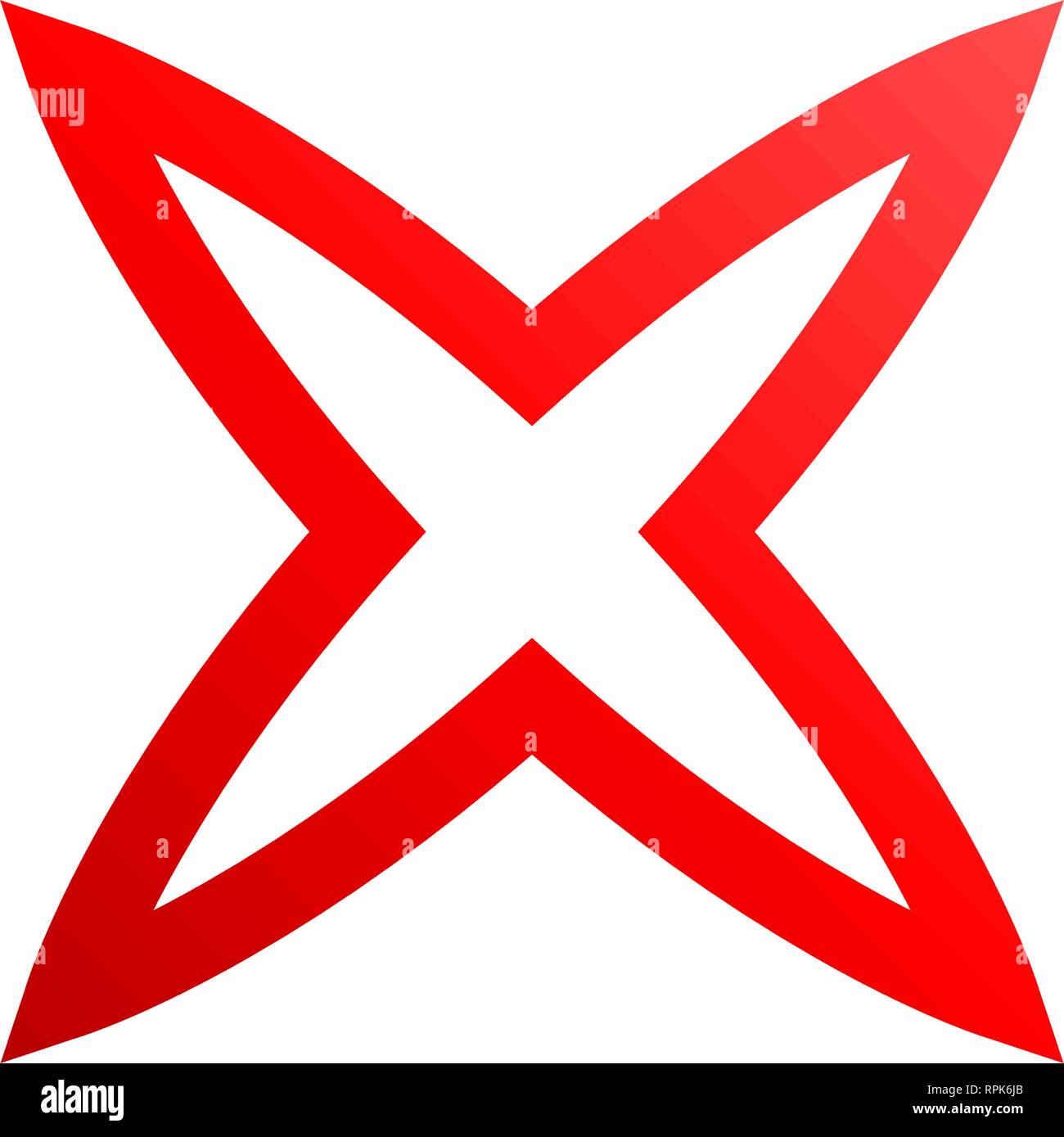 Check marks - red gradient outline cross icon - vector illustration Stock Vector