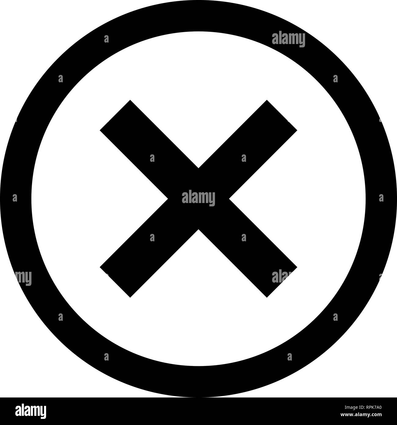 Check marks - black cross icon inside of circle - vector illustration Stock Vector