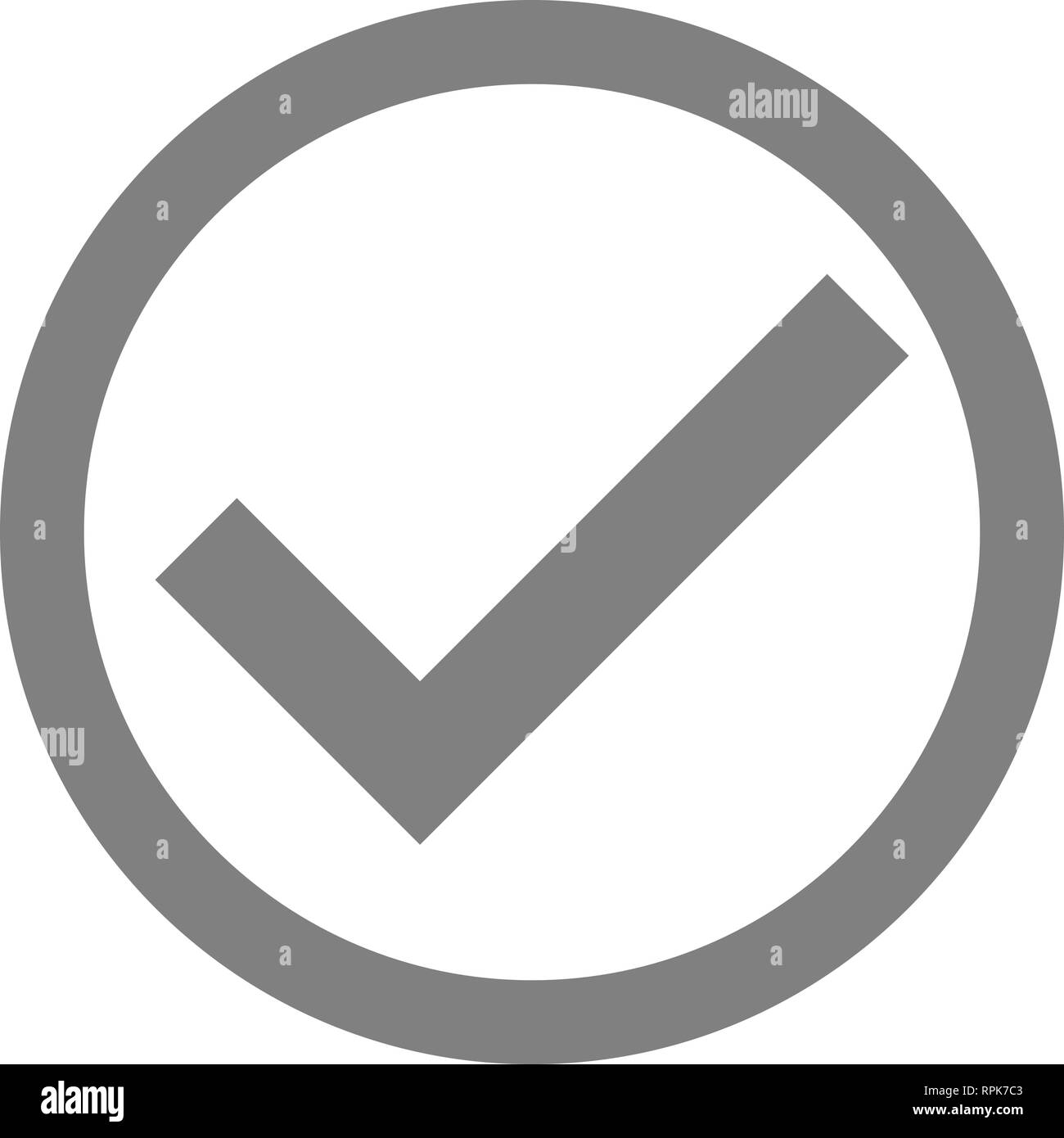 Check marks - gray tick icon inside of circle - vector illustration Stock Vector