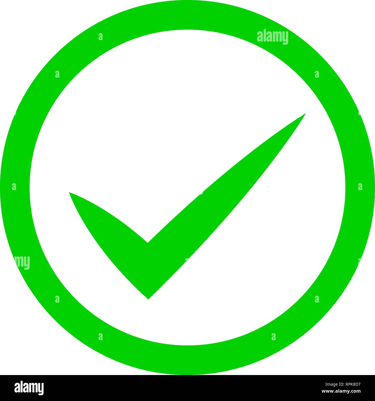 Check marks - green tick icon inside of circle - vector illustration Stock Vector