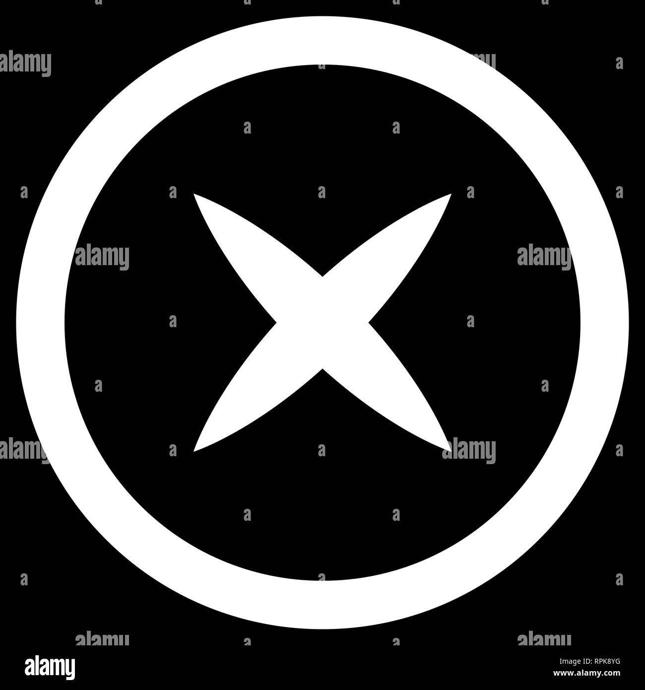 Check marks - white cross icon inside of circle - vector illustration Stock Vector
