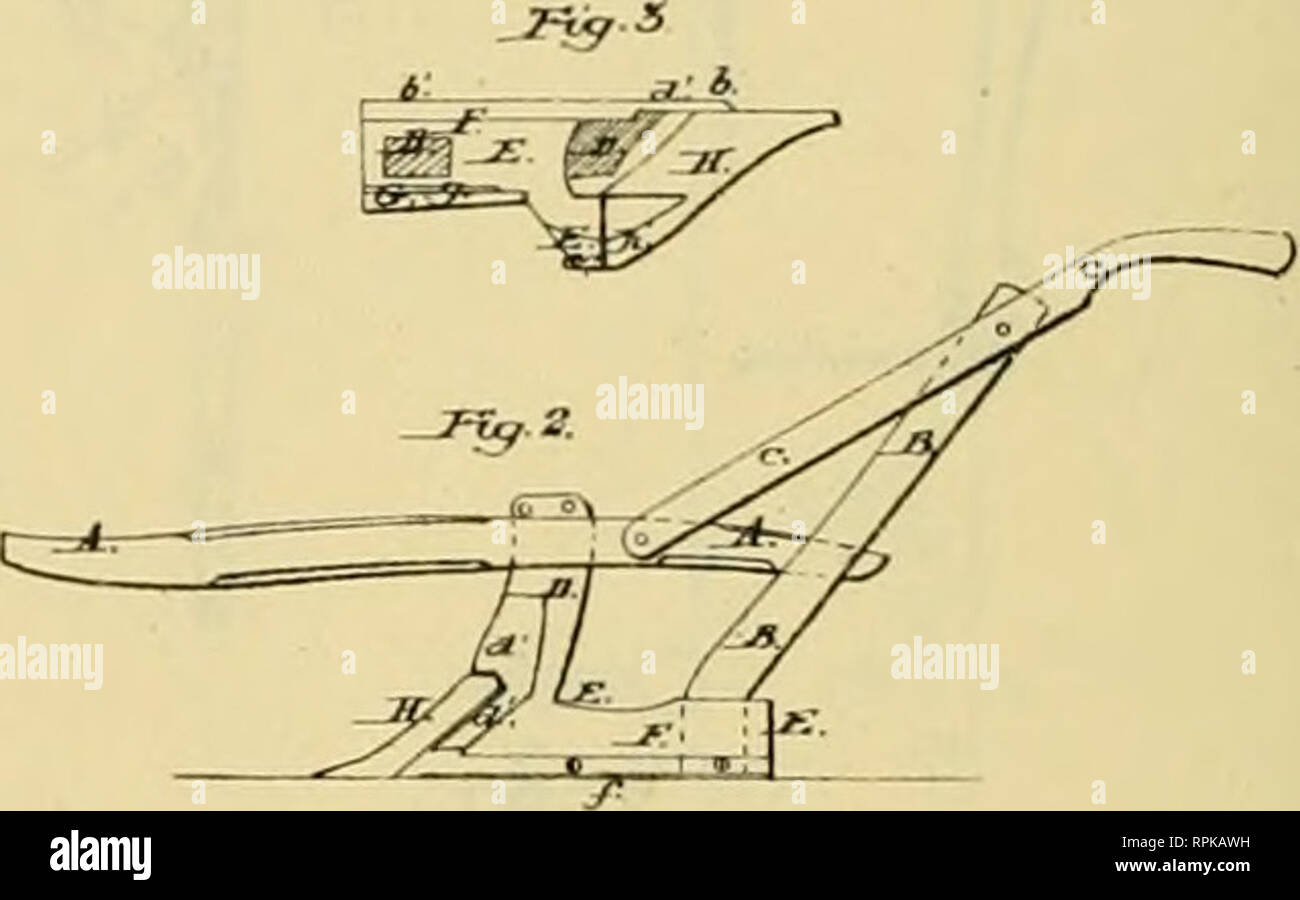 . Allen's digest of plows, with attachments, patented in the United States from A.D. 1789 to January 1883 ... Plows; Patents. CZZJfe-^' E. BALL, Jr. Plow. No. 65,529. 2 Sheets—Sheel Paten'.ed June 11. 1867, No. 65,529, ««•;».. t BALL, Jr. How, J^fS. 2 Sheets—Sheet 2 Patented June II. 1867. ';( r^,s n^J. Please note that these images are extracted from scanned page images that may have been digitally enhanced for readability - coloration and appearance of these illustrations may not perfectly resemble the original work.. Allen, James T. (James Titus). [Washington, D. C. , Joseph Bart, Printer Stock Photo