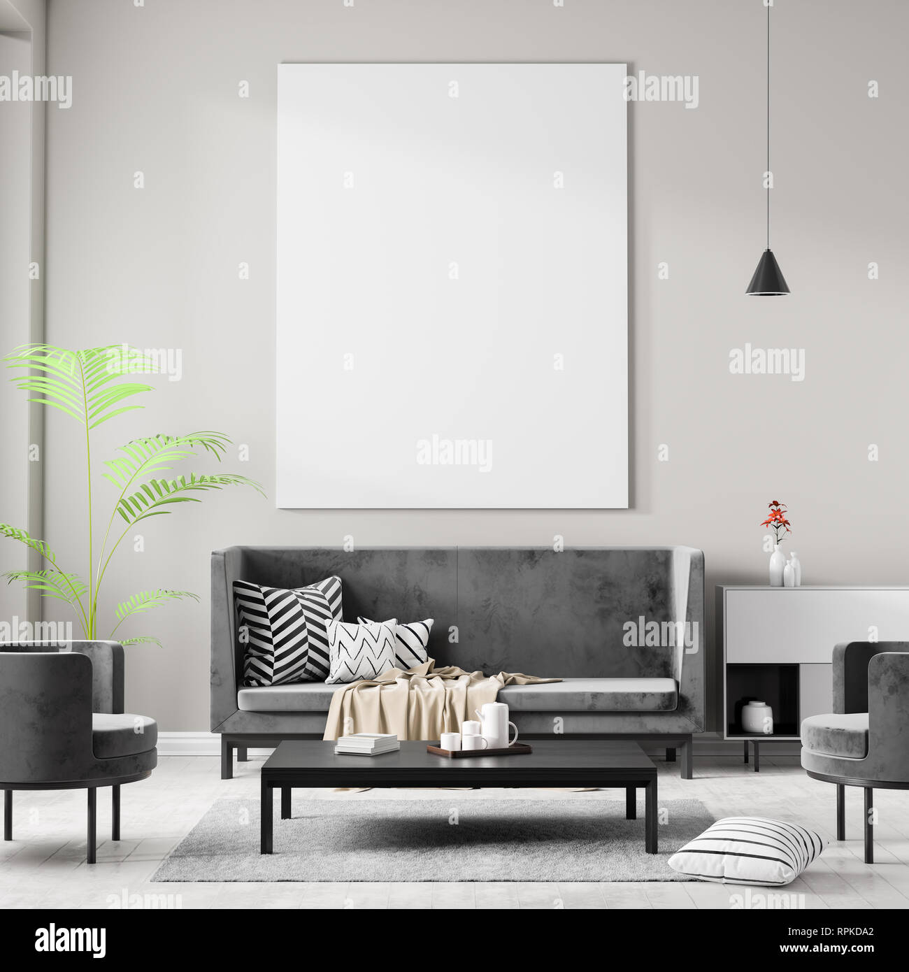 Mock Up Poster Frame In Scandinavian Style Hipster Interior