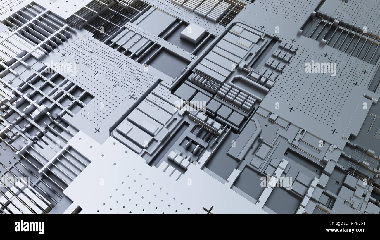 3d render Abstract Technology Background With Cubes Stock Photo - Alamy