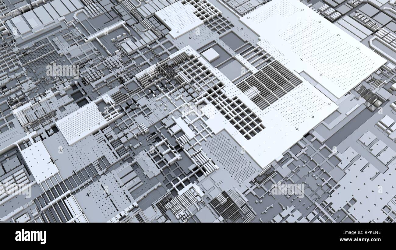 3d render Abstract Technology Background With Cubes Stock Photo - Alamy
