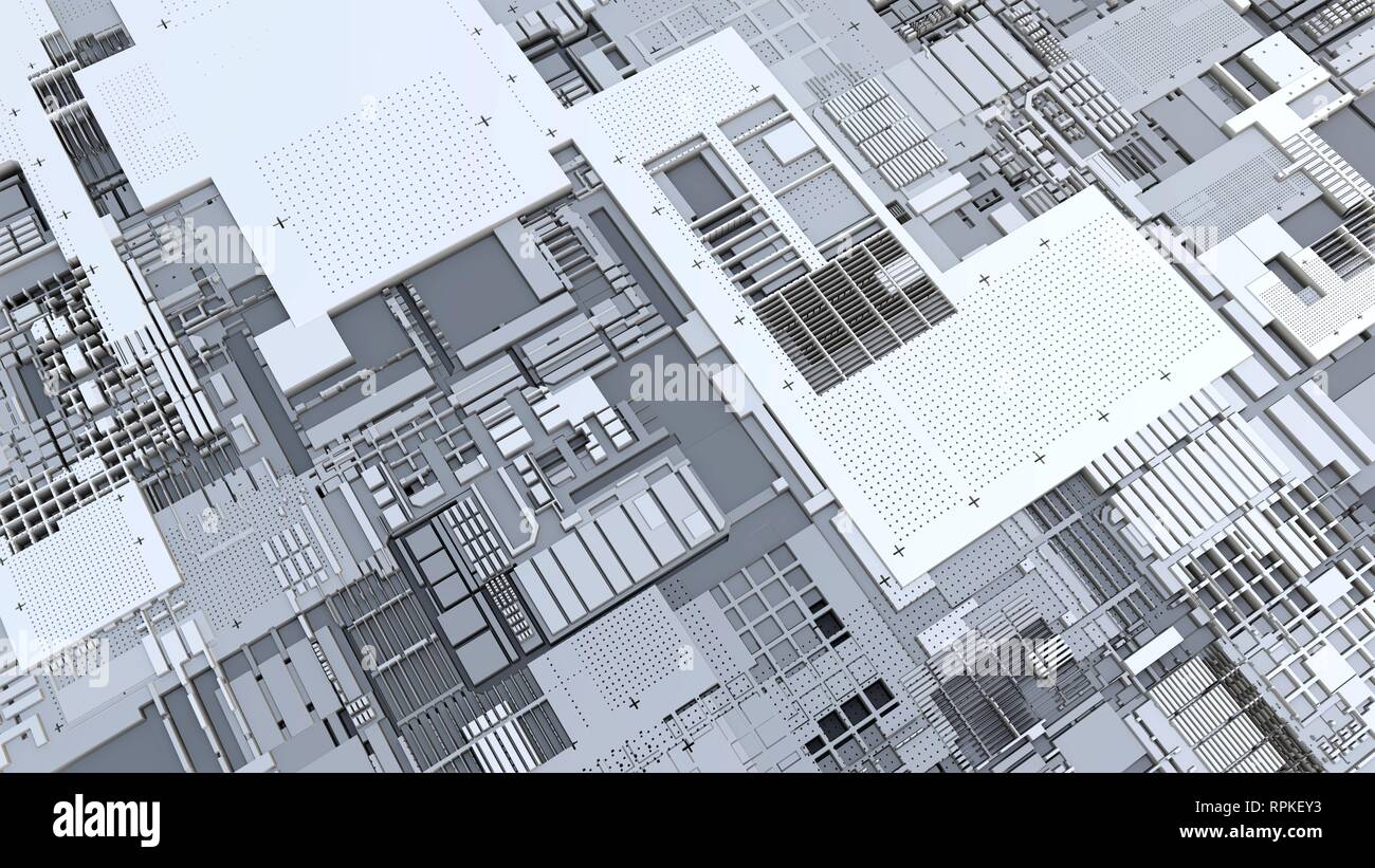 3d render Abstract Technology Background With Cubes Stock Photo - Alamy