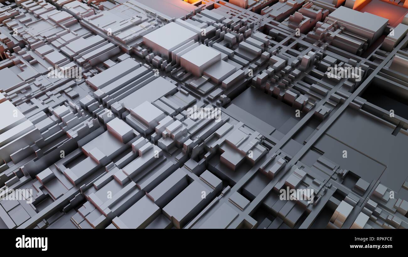 3d render Abstract Technology Background With Cubes Stock Photo - Alamy