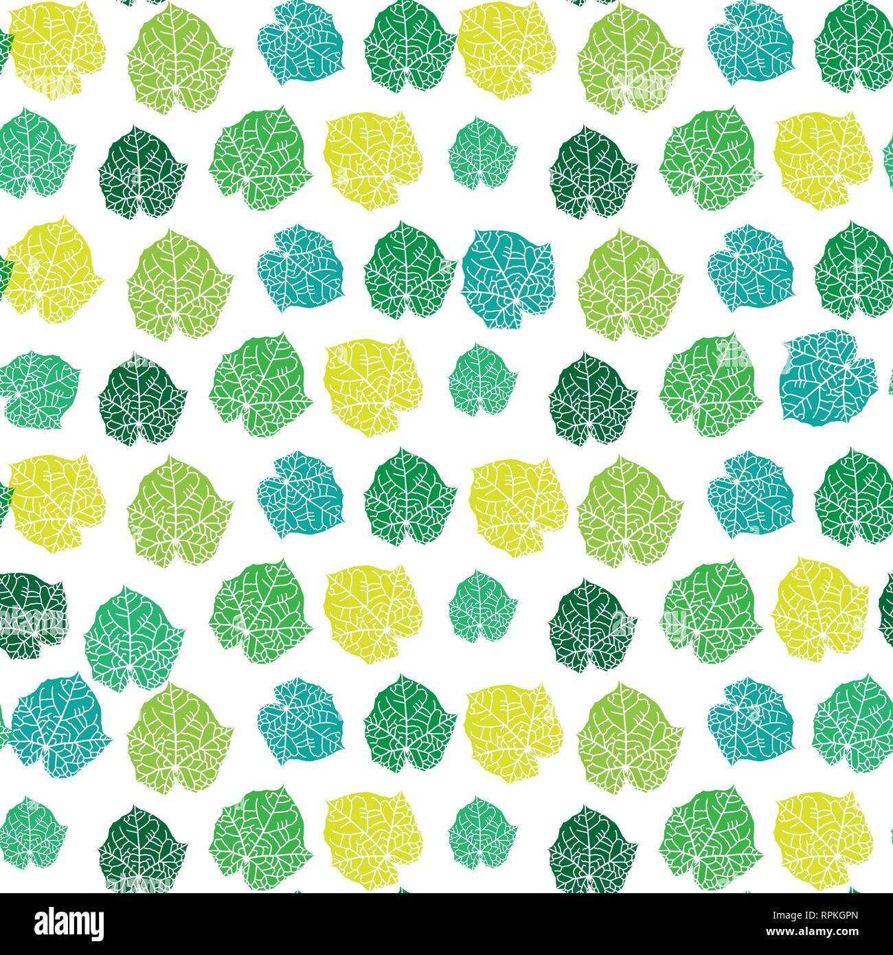 seamless colorful leaf patterns. Vector illustration backgrounds. Stock Vector