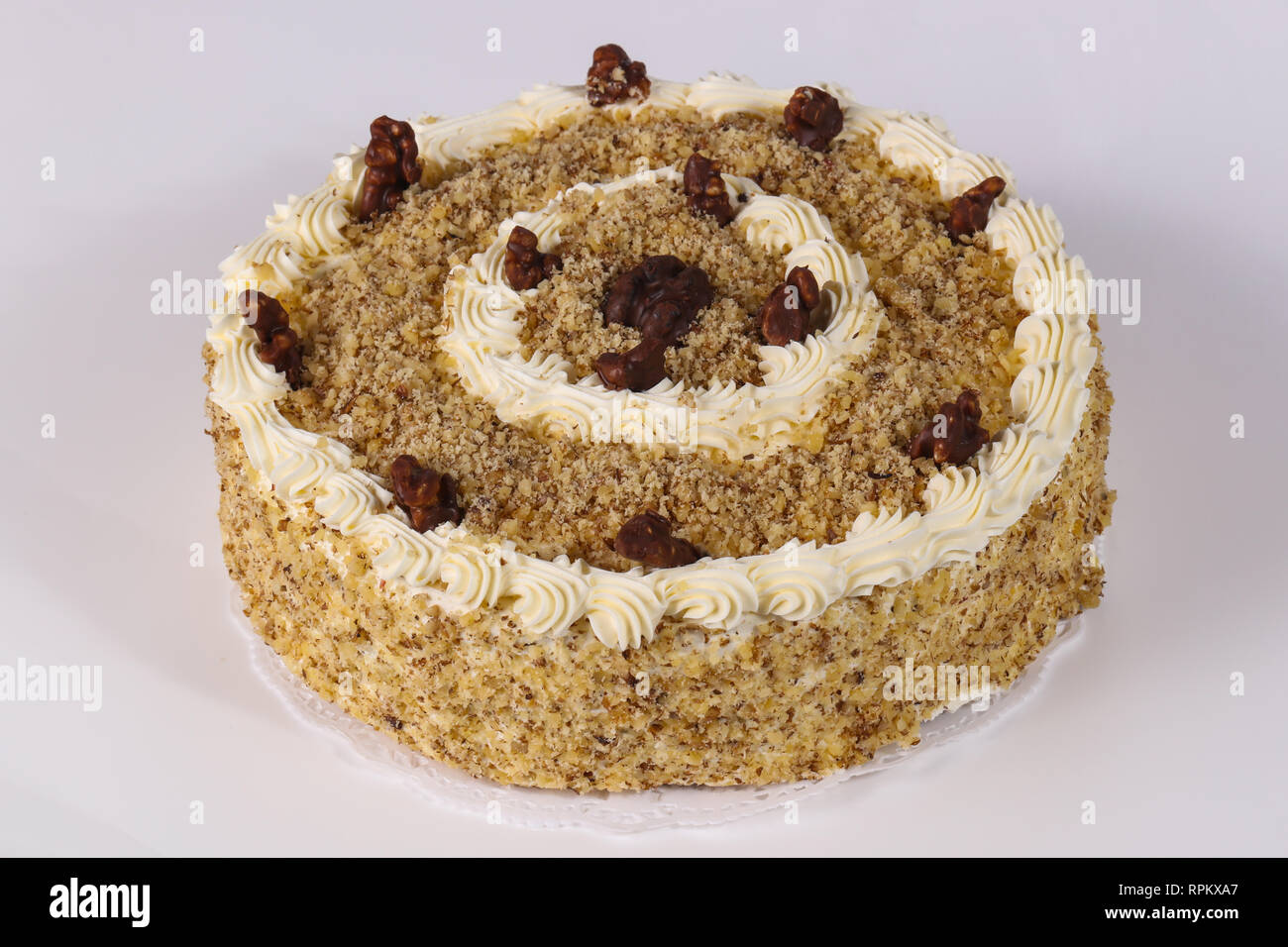 Sweet tasty cake with cream Stock Photo - Alamy