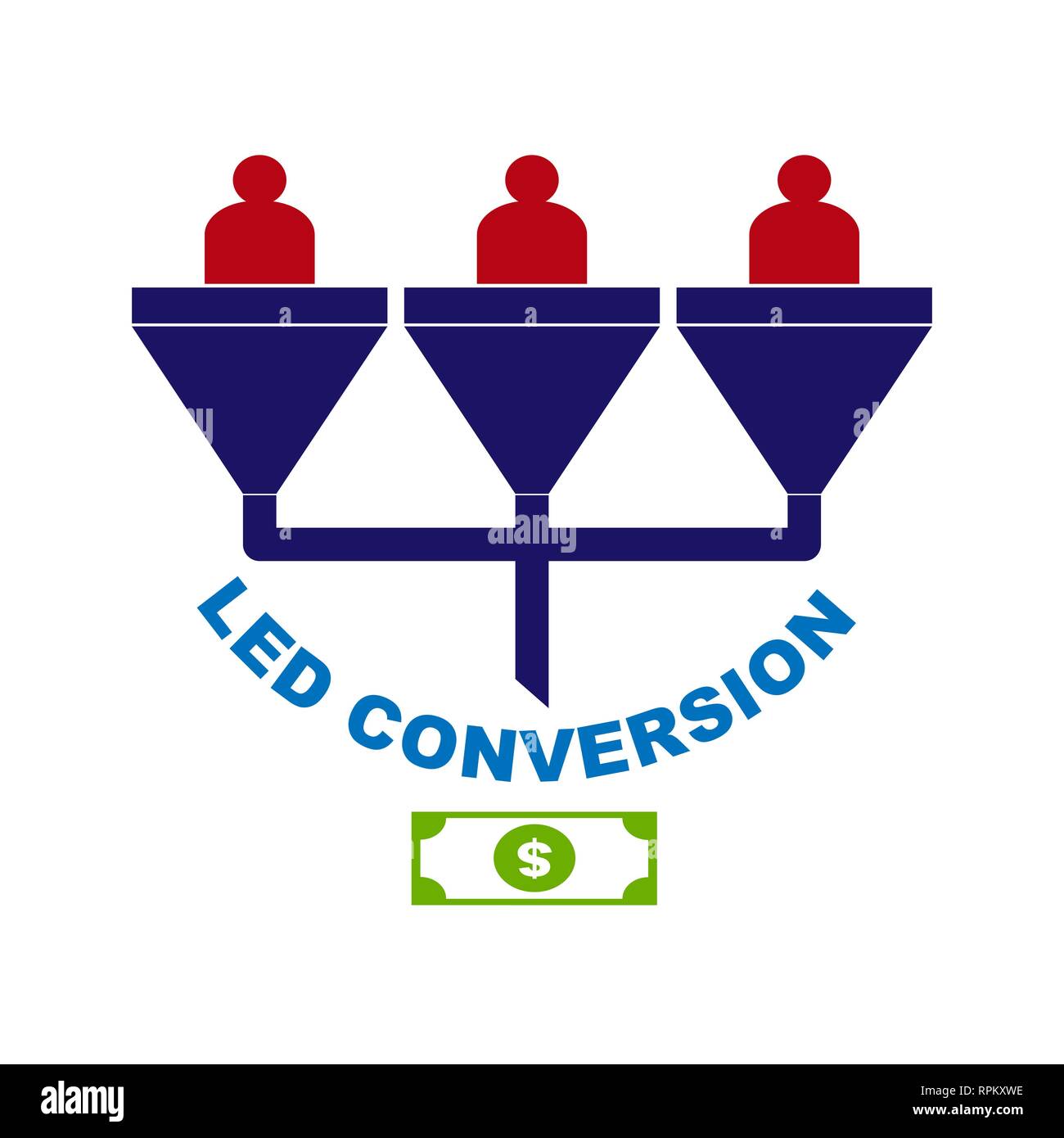 Lead conversion, simple icon for blogs, websites and apps Stock Vector
