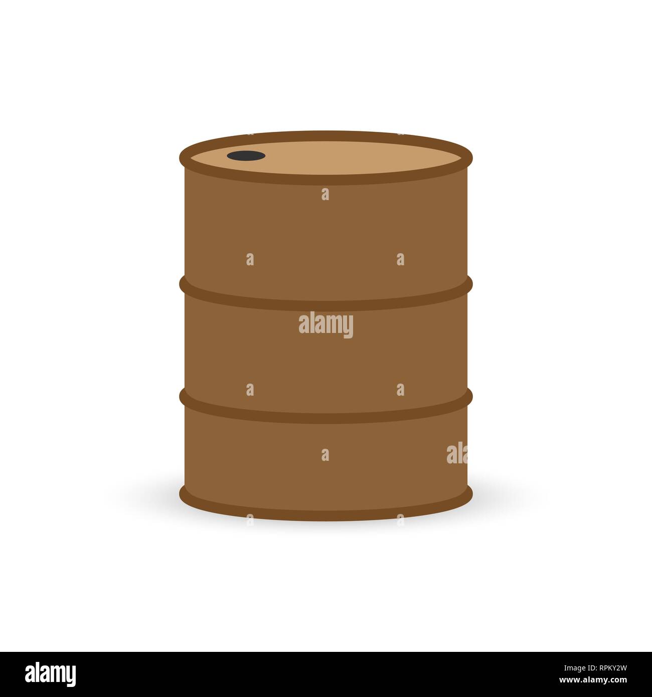 Metal barrel for storage and transportation of oil products, simple icon Stock Vector