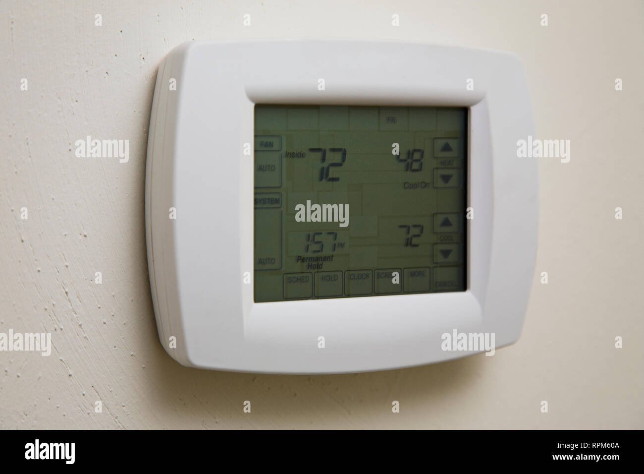 Touch Screen Thermostat Stock Photo Alamy