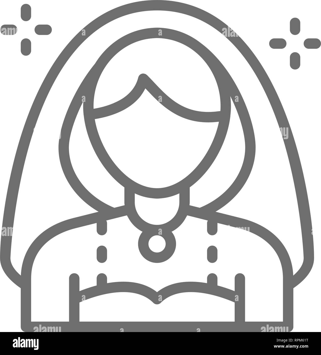 Bride, girl with veil line icon Stock Vector Image & Art - Alamy