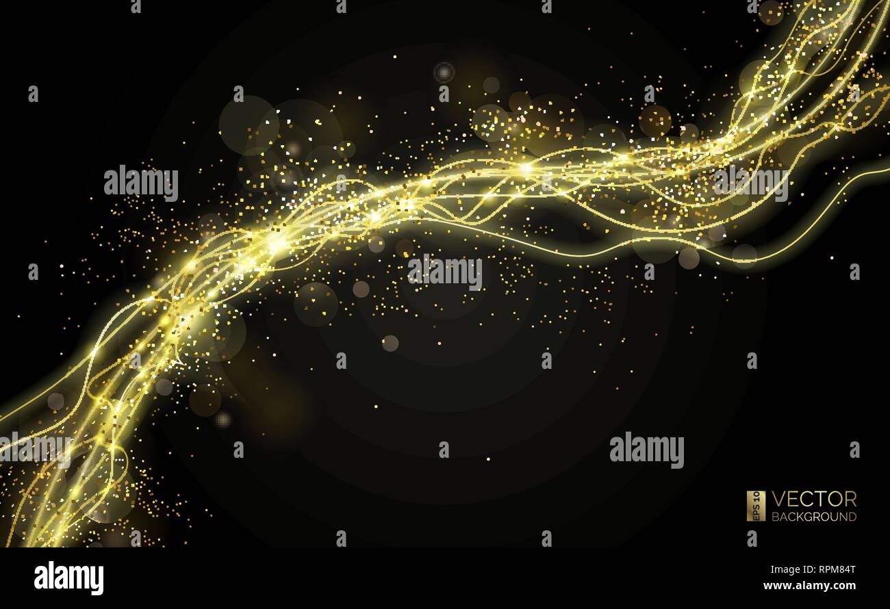 Gold dust particles Stock Vector Images - Alamy