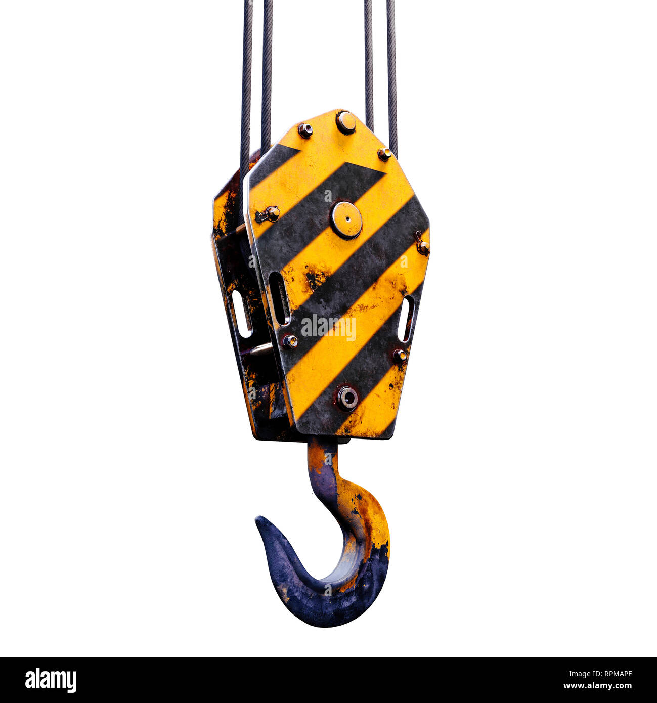 3d crane hook on white background Stock Photo Alamy