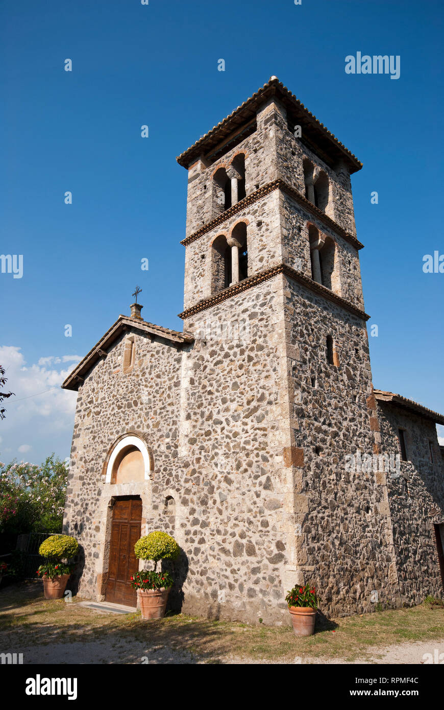 S. Antonino Martire Church (XII century), Pofi, Lazio, Italy Stock Photo