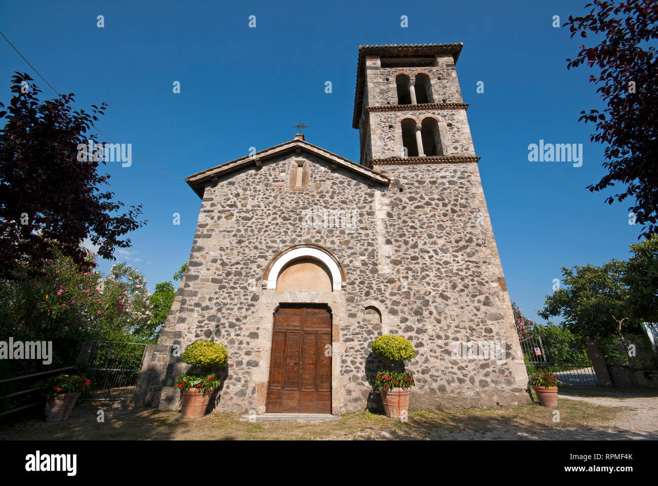 S. Antonino Martire Church (XII century), Pofi, Lazio, Italy Stock Photo