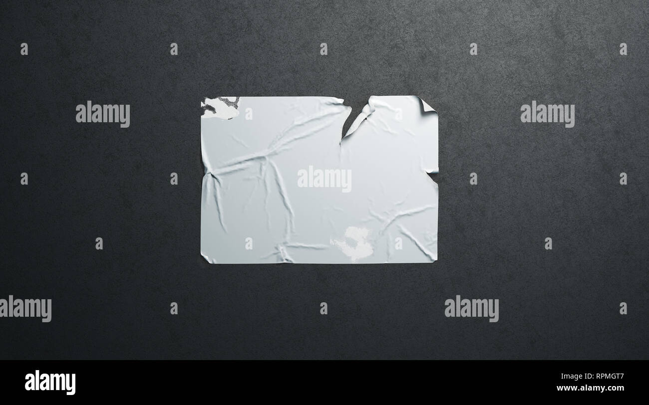Download Blank White Wheatpaste Adhesive Torn Poster Mockup Black Textured Wall 3d Rendering Empty Ragged Sticked Placard Mock Up Clear A3 Horizontal Wallpa Stock Photo Alamy