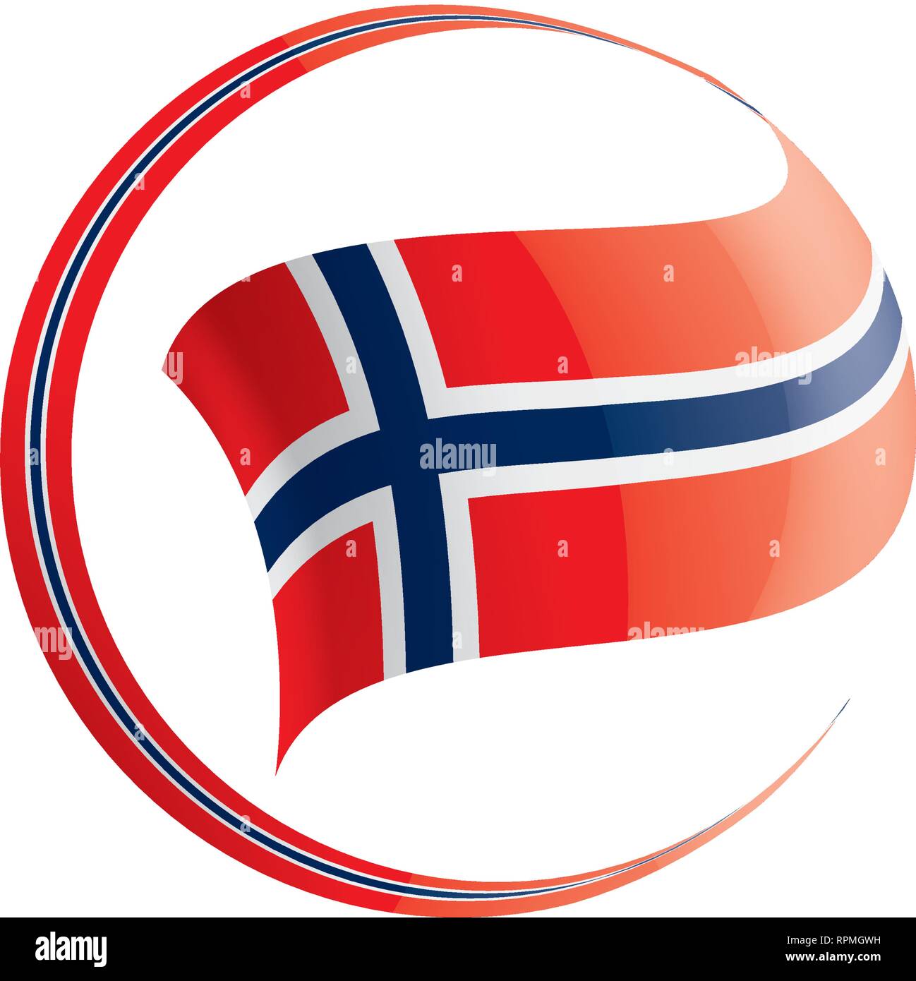 Norway flag, vector illustration on a white background Stock Vector ...