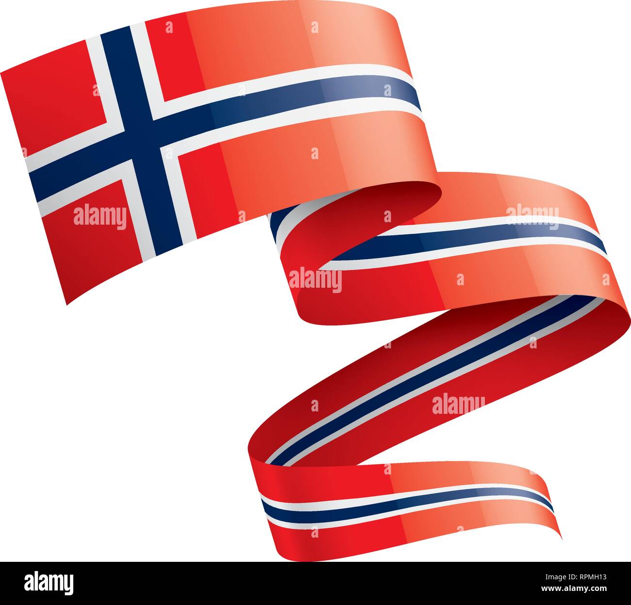 Norway flag, vector illustration on a white background Stock Vector ...