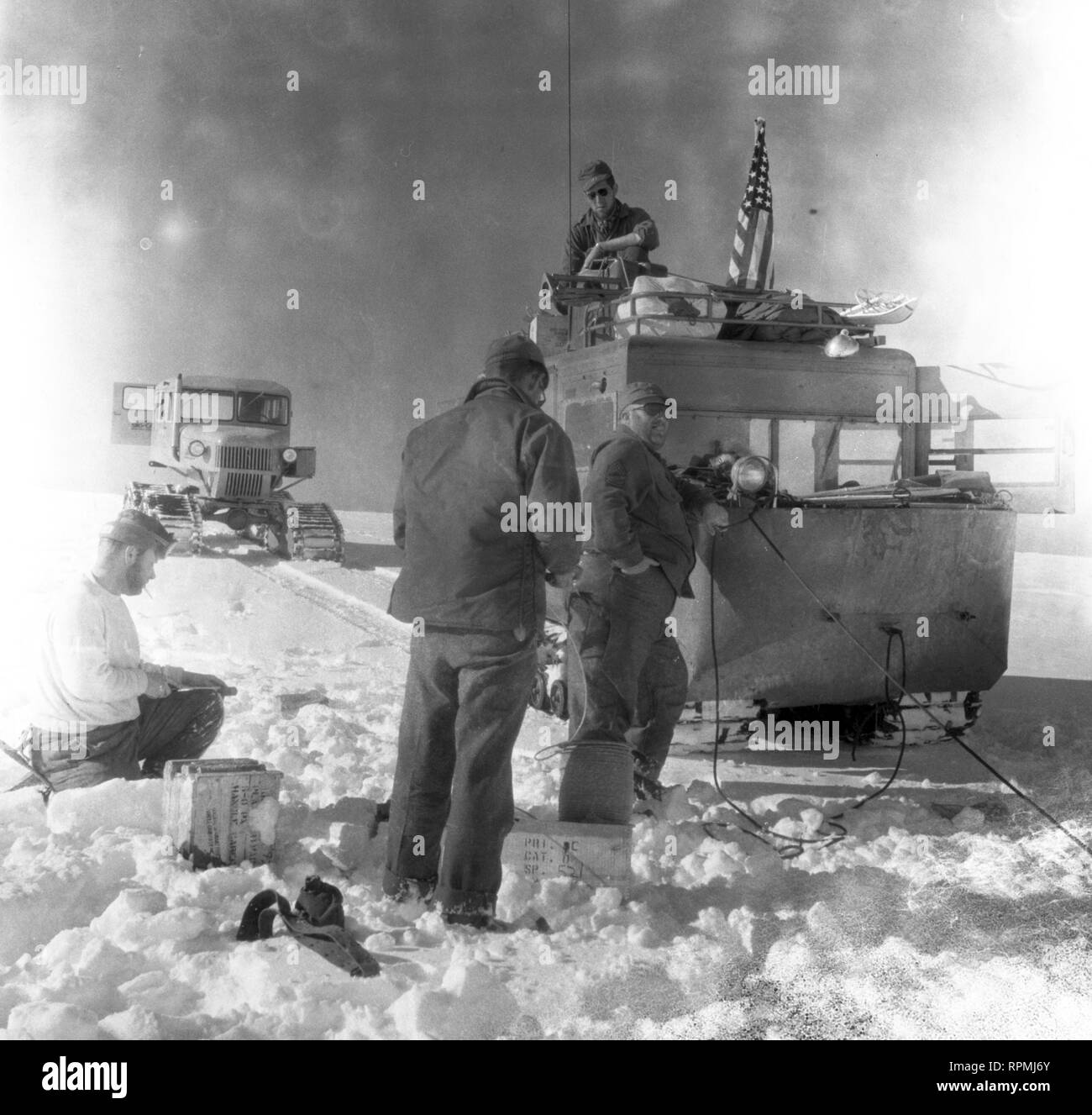 Operation Deep Freeze I 1955 / 1956 USA Task Force 43 Stock Photo