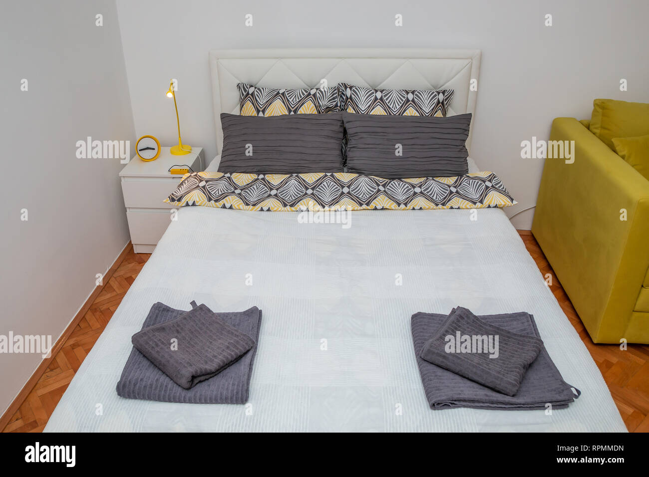 Modern bedroom interior close hi-res stock photography and images - Alamy