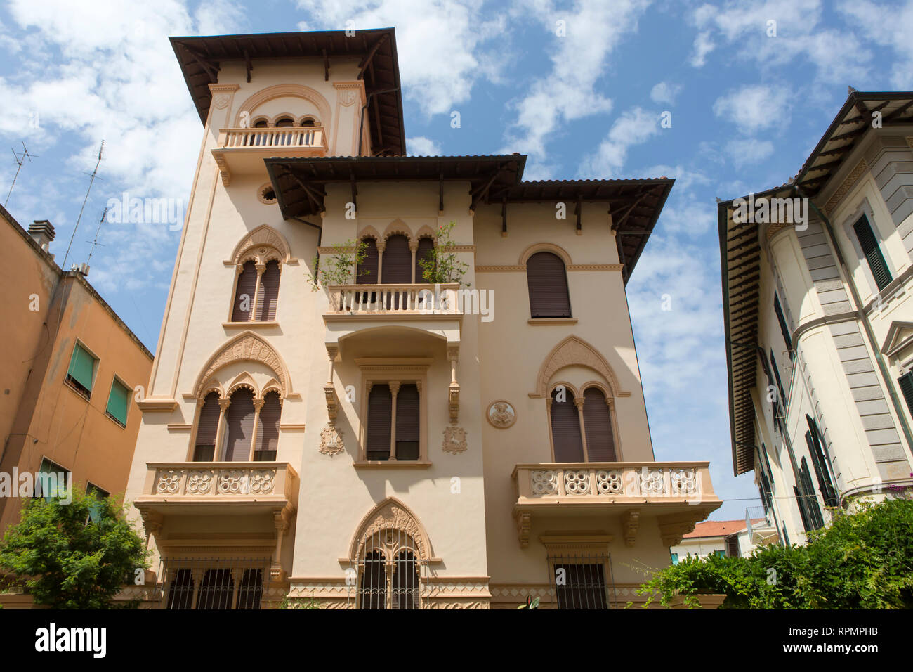 LIVORNO - Villa in Art Nouveau style Stock Photo