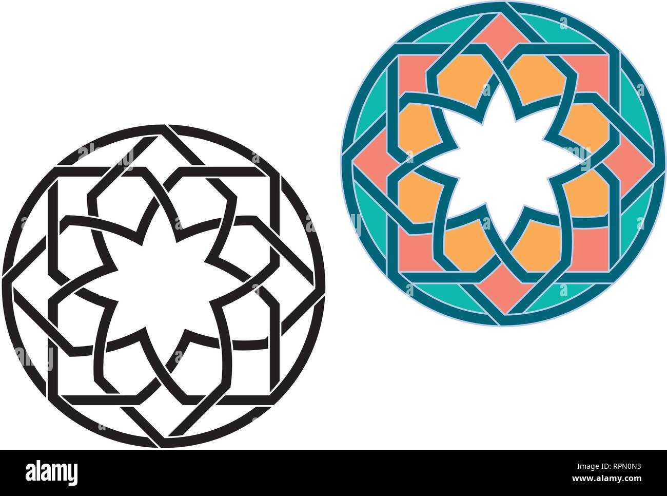 Arabic arabesque decorative texture Islamic ornamental colorful design  detail of mosaic illustration geometric Stock Vector Image & Art - Alamy