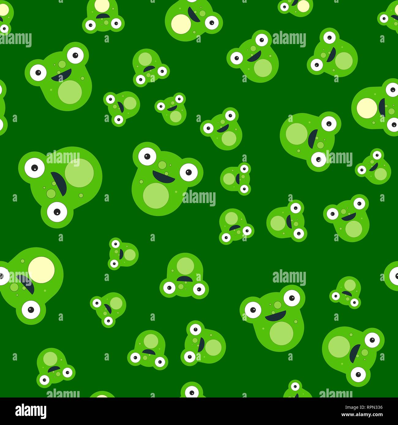 Seamless pattern of the head of a frog. Vector illustration in cartoon ...