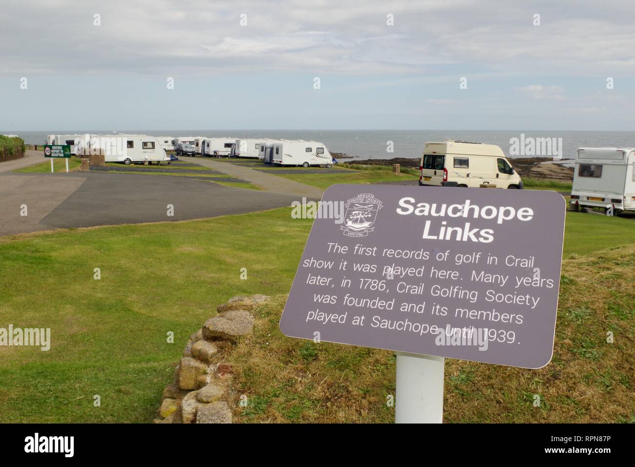 Sauchope Links Caravan Holiday Park. Crail, Fife, Scotland, UK Stock