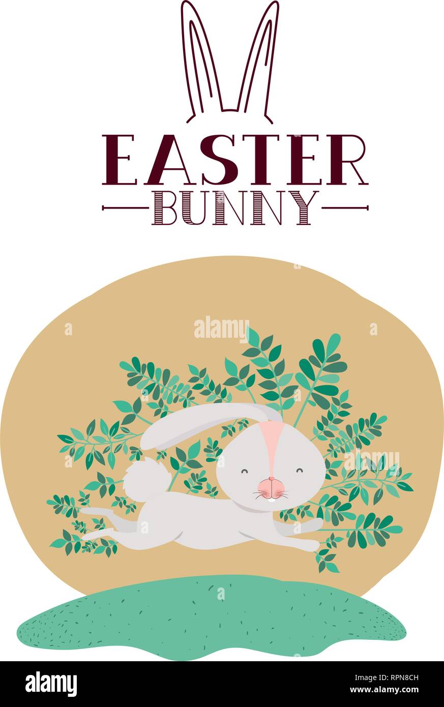 easter bunny label isolated icon Stock Vector Image & Art - Alamy