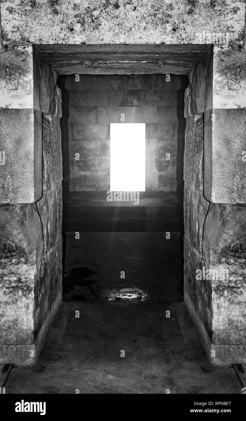 Abandoned old ruins or catacombs. Stock Photo