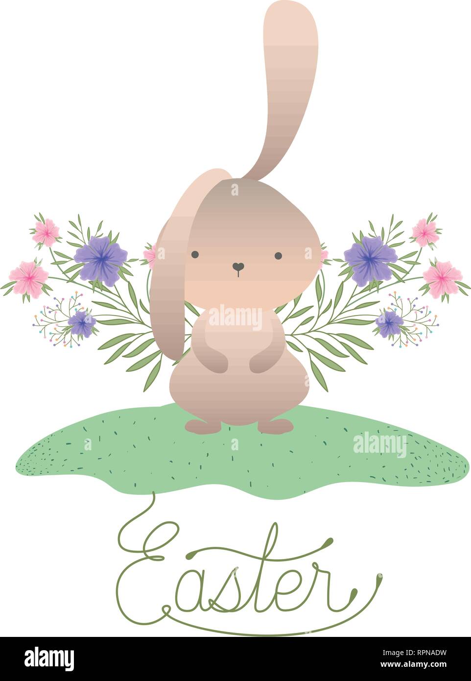 easter label with egg and flowers icon Stock Vector Image & Art - Alamy