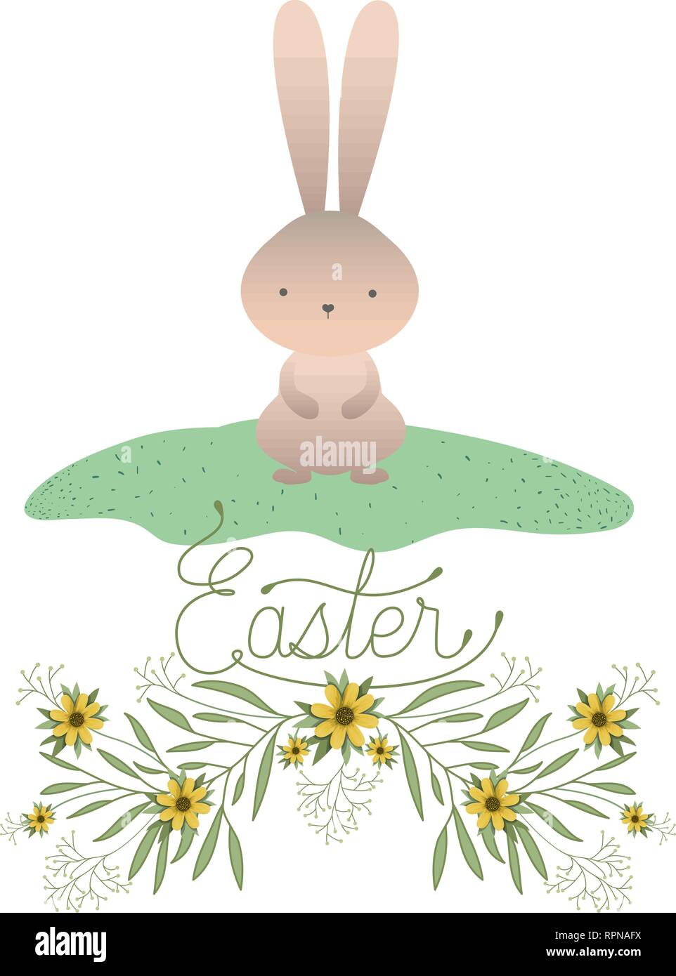 easter label with egg and flowers icon Stock Vector Image & Art - Alamy