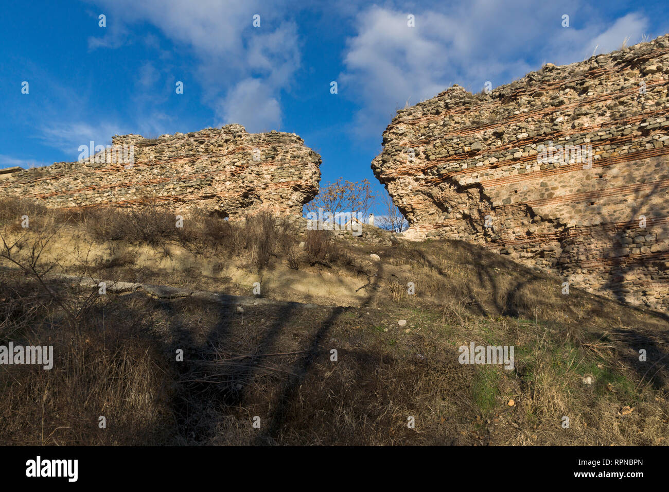 The ancient wall of Roman city of Diocletianopolis, town of Hisarya