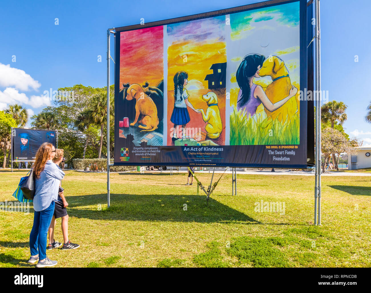 Embracing Our Differences display in Bayfront Park in Sarasota Florida Stock Photo