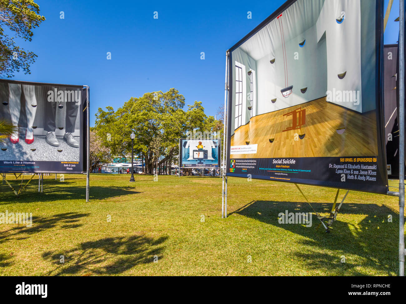 Embracing Our Differences display in Bayfront Park in Sarasota Florida Stock Photo