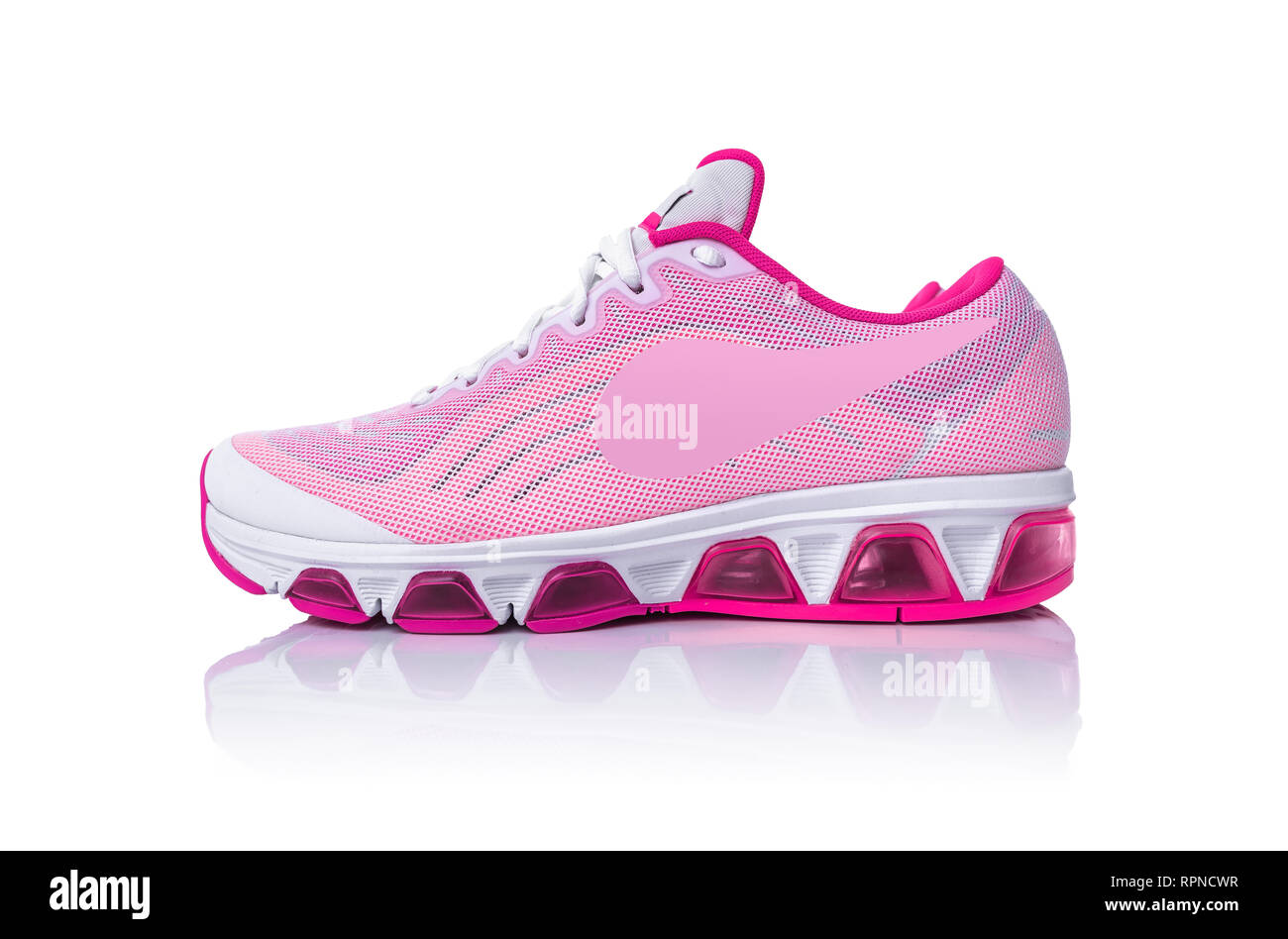 Pink sport shoes isolated on white background Stock Photo Alamy