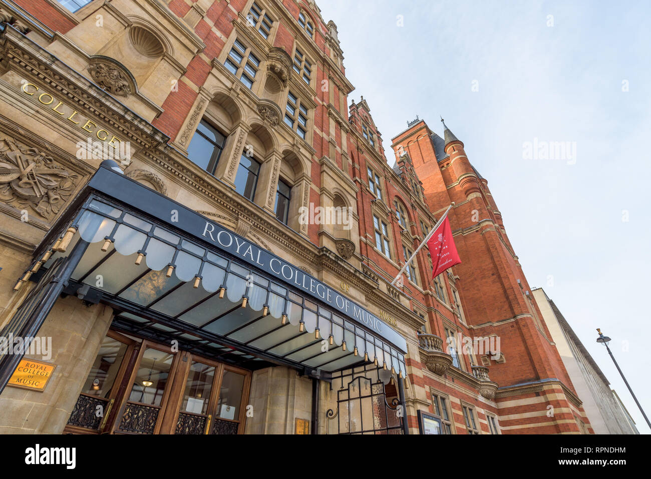 The Royal College of Music, a distinguished music conservatory with a concert hall and museum near the Royal Albert Hall in South Kensington, London Stock Photo
