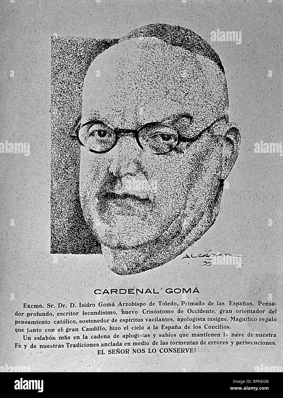 ISIDRO GOMA Y TOMAS (CARDENAL GOMA Stock Photo - Alamy