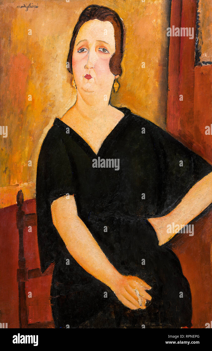 Amedeo Modigliani, Madame Amedee (Woman with Cigarette), 1918, portrait painting Stock Photo