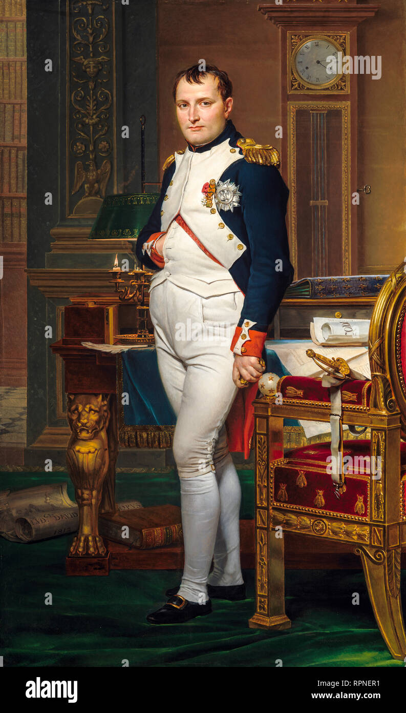 Napoleon Bonaparte portrait painting by Jacques-Louis David, 1812 Stock Photo