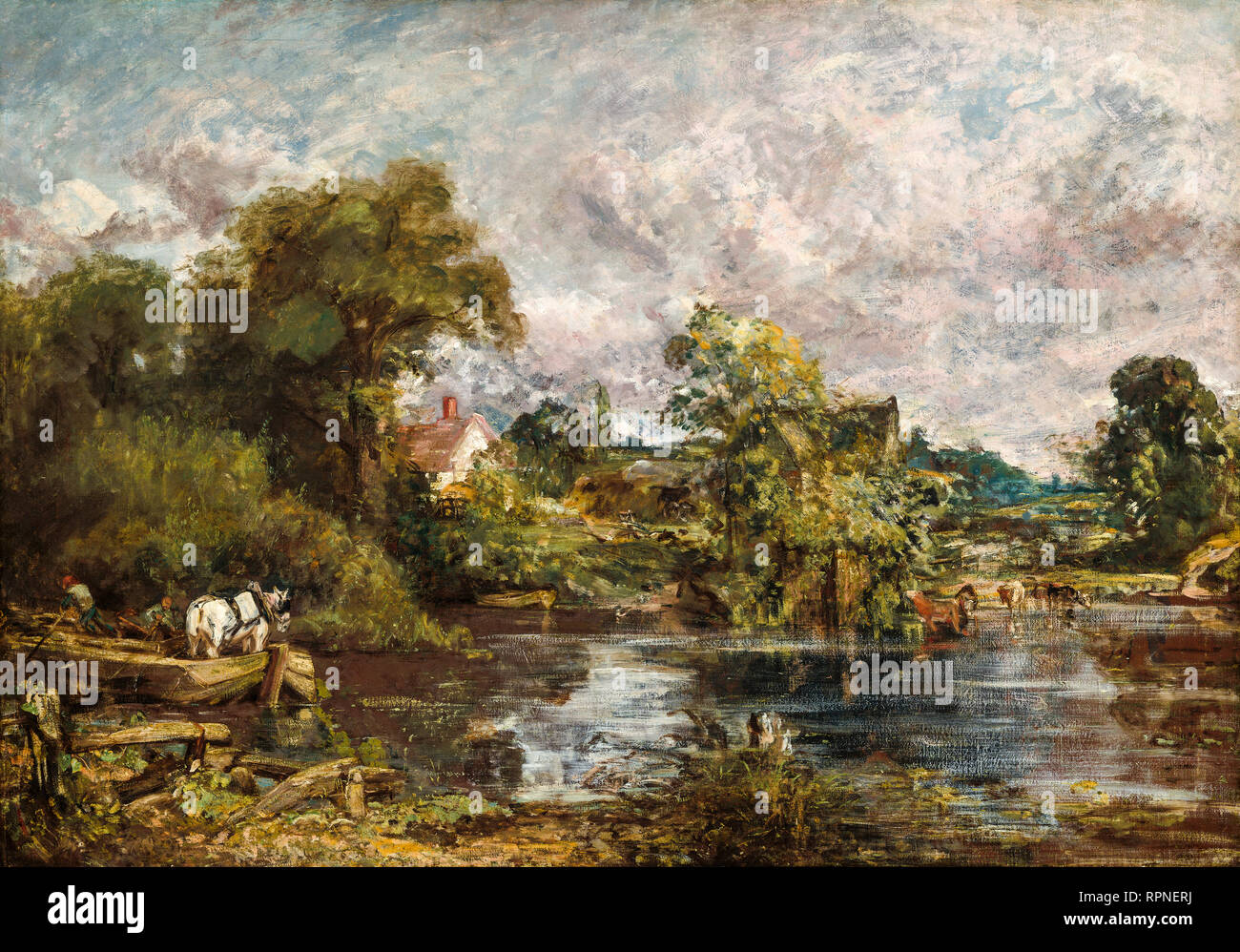 John Constable, The White Horse, 1818-1819, landscape painting Stock Photo
