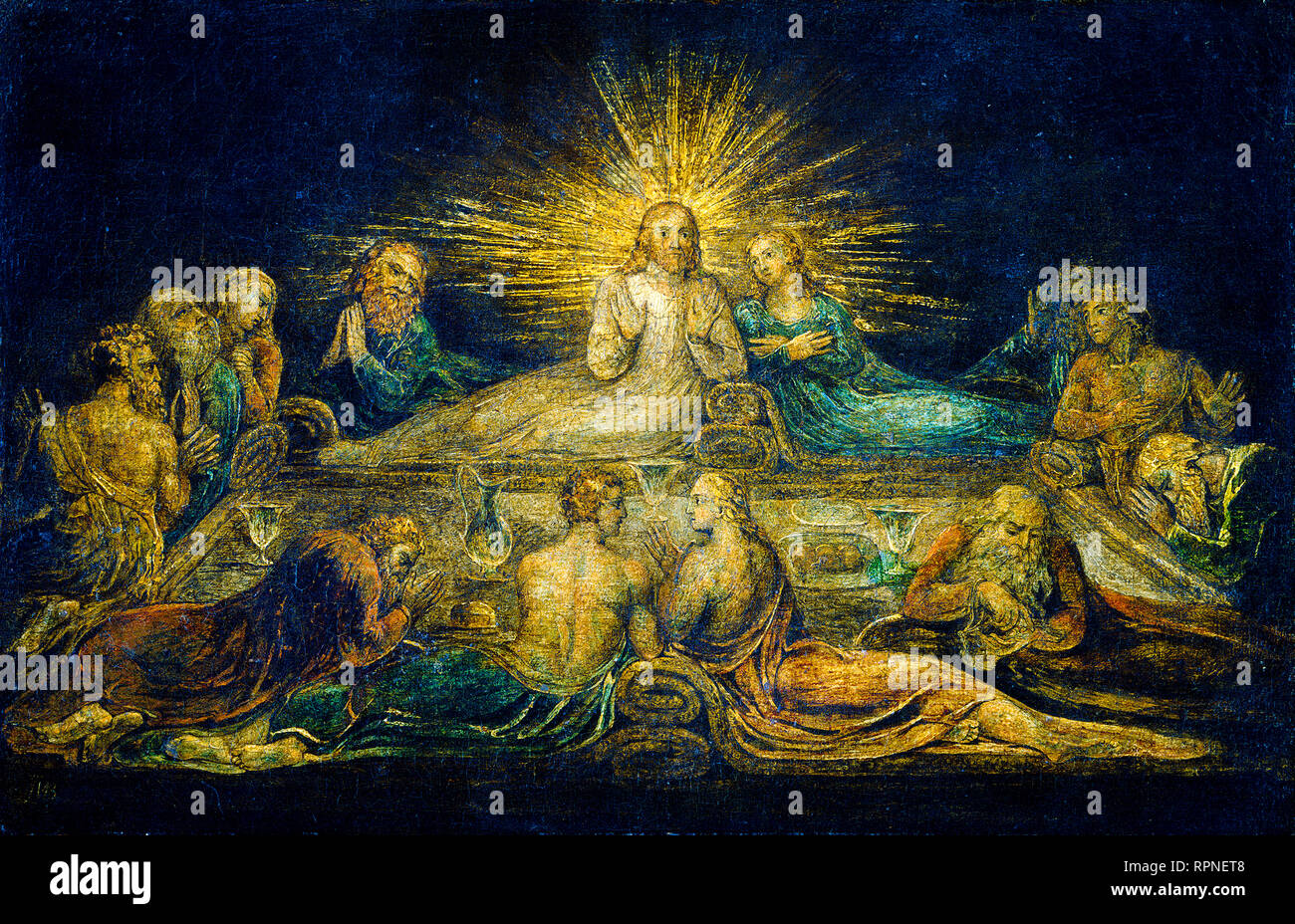 William Blake, The Last Supper, 1799, tempera on canvas painting Stock Photo