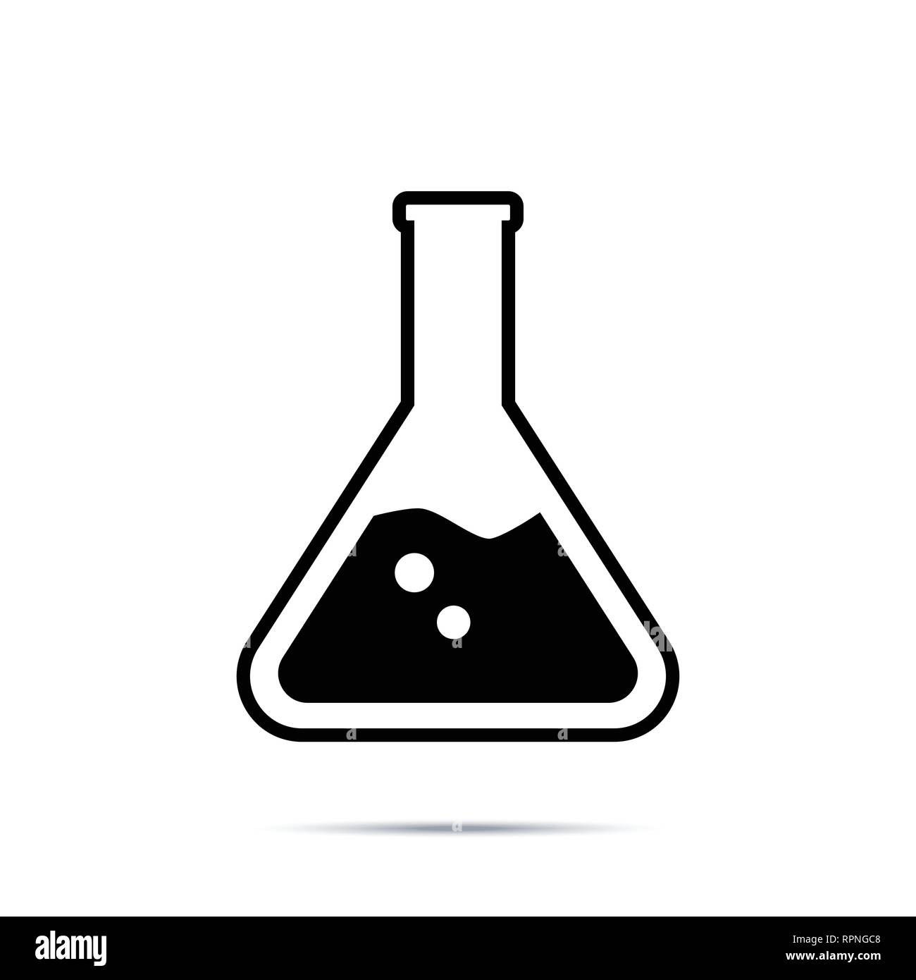 beaker tube vector icon. Chemestry or pharmacy symbol Stock Vector