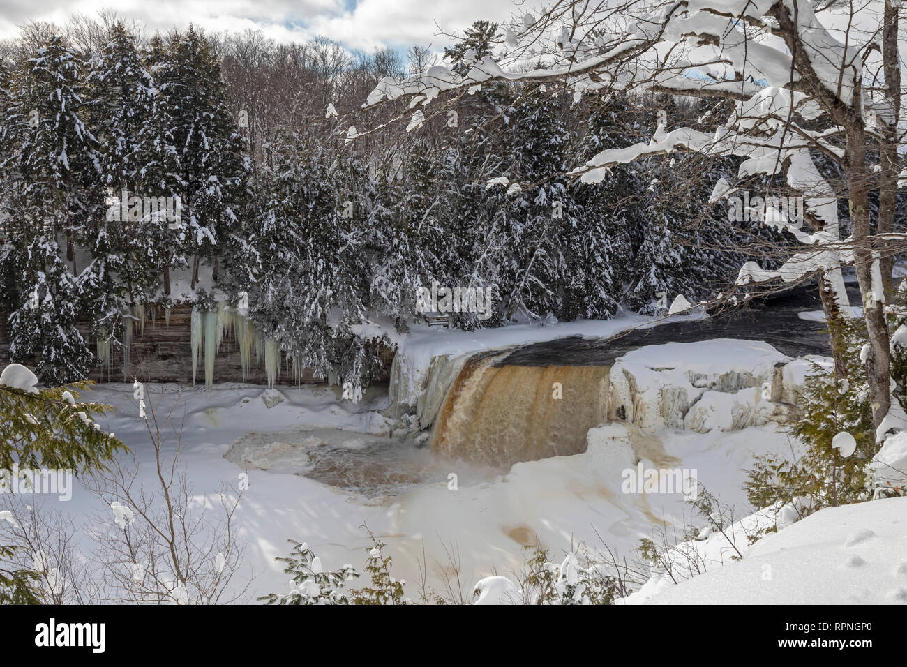 Paradise, Michigan Tahquamenon Falls in winter. The falls are located