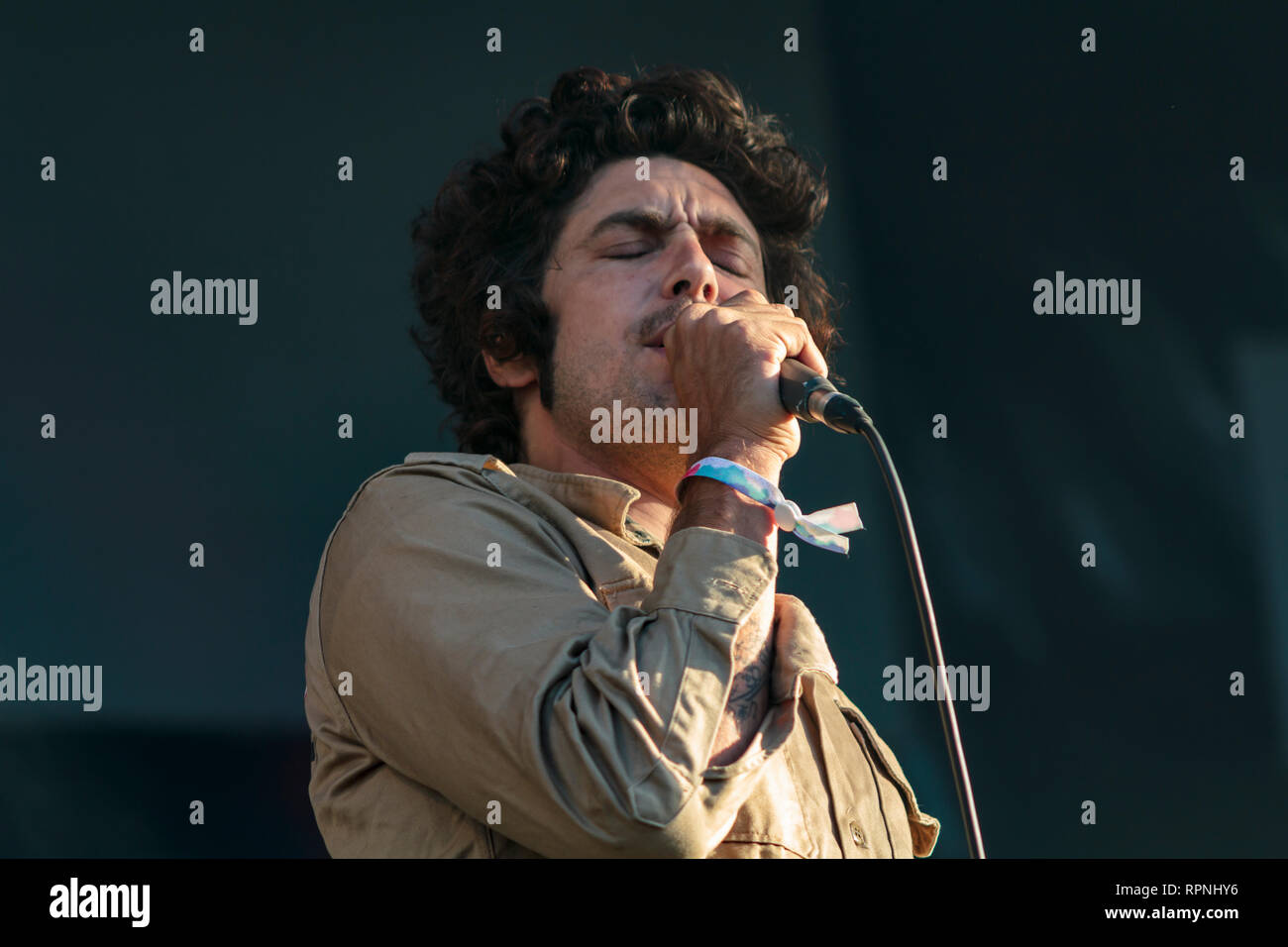 Musician Brooks Nielsen of the band The Growlers performs at