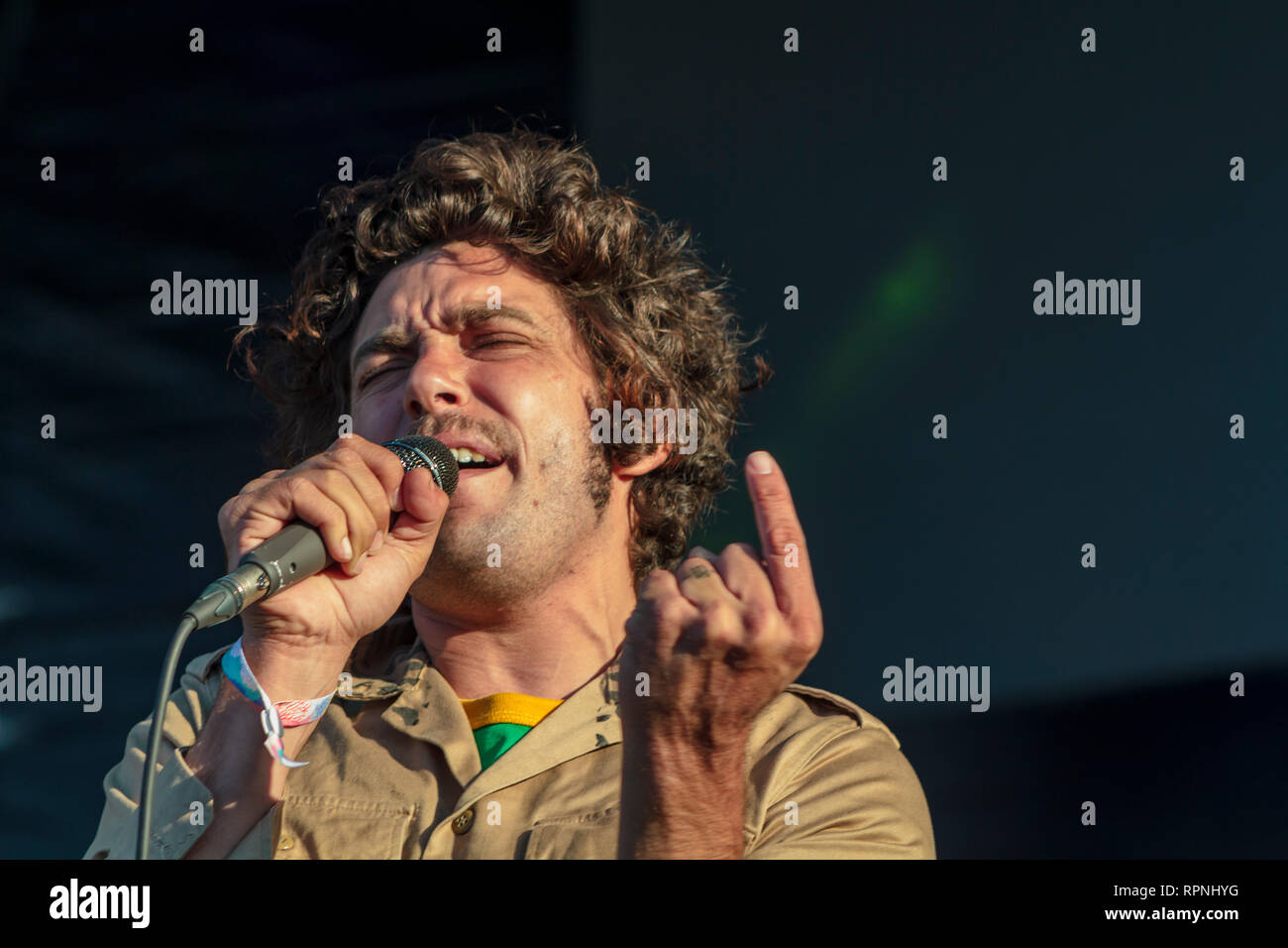 Musician Brooks Nielsen of the band The Growlers performs at