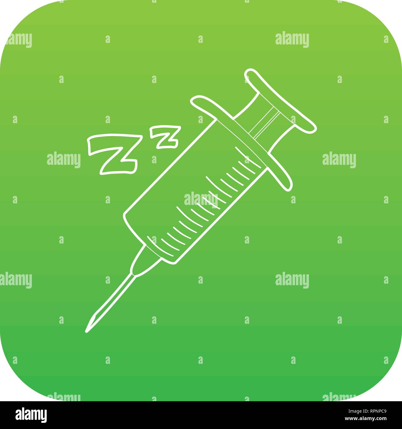 Sleeping drops injection icon green vector Stock Vector Image & Art - Alamy